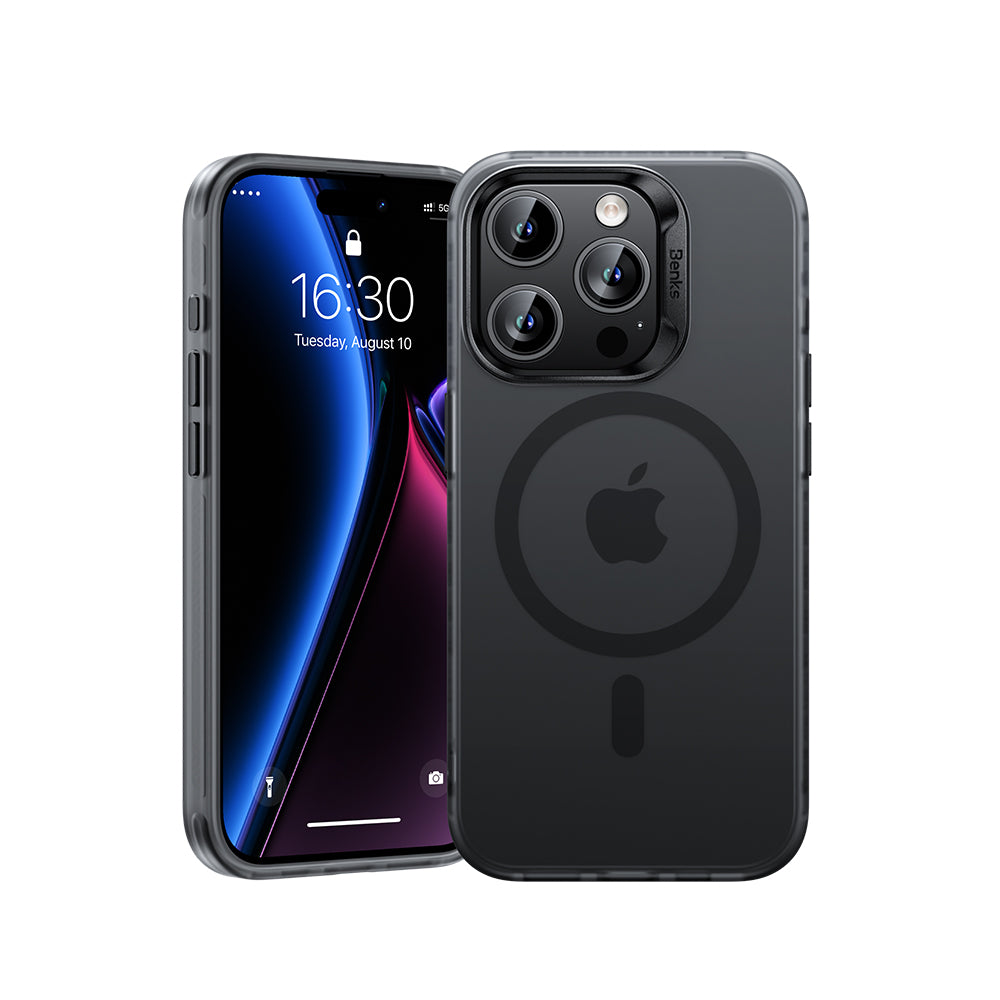 MagClap™ Lucid Armor Phone Case for iPhone 15 Pro Max, offering invisible, non-yellowing protection with a breathable design, MagSafe compatibility, and wireless charging support.