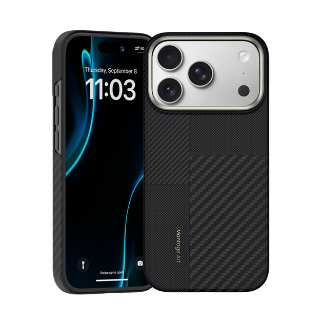 Benks iPhone 17 Pro Max Kevlar® Case, showing the front design with ergonomic features and impact-resistant properties.