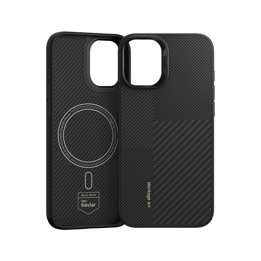 Montage ArmorPro Aramid Fiber Case with MagSafe, offering all-round protection for iPhone 16