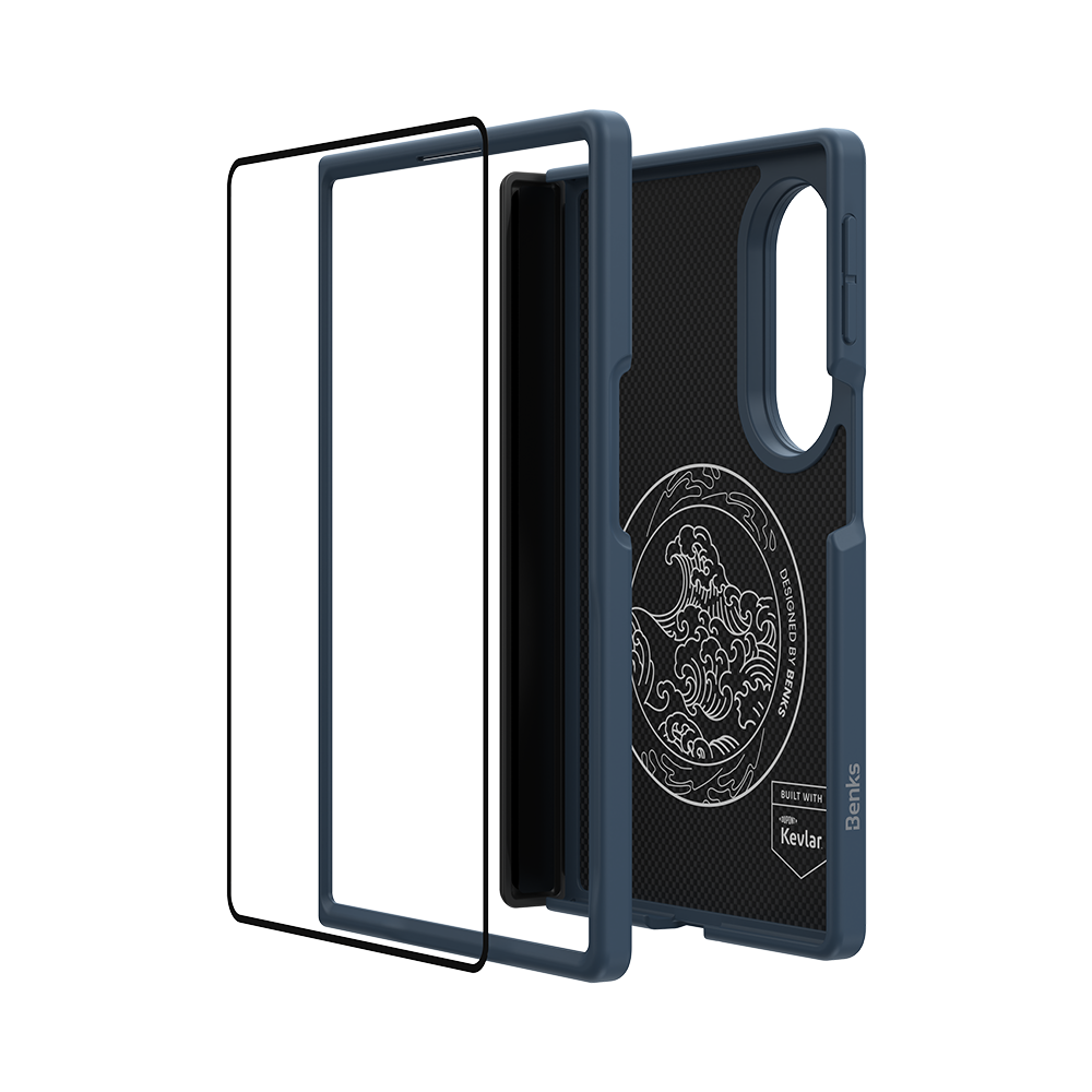 [Grand Combo] ArmorGrid Pro Azure Blue Kevlar® Case for Samsung Galaxy Z Fold 8