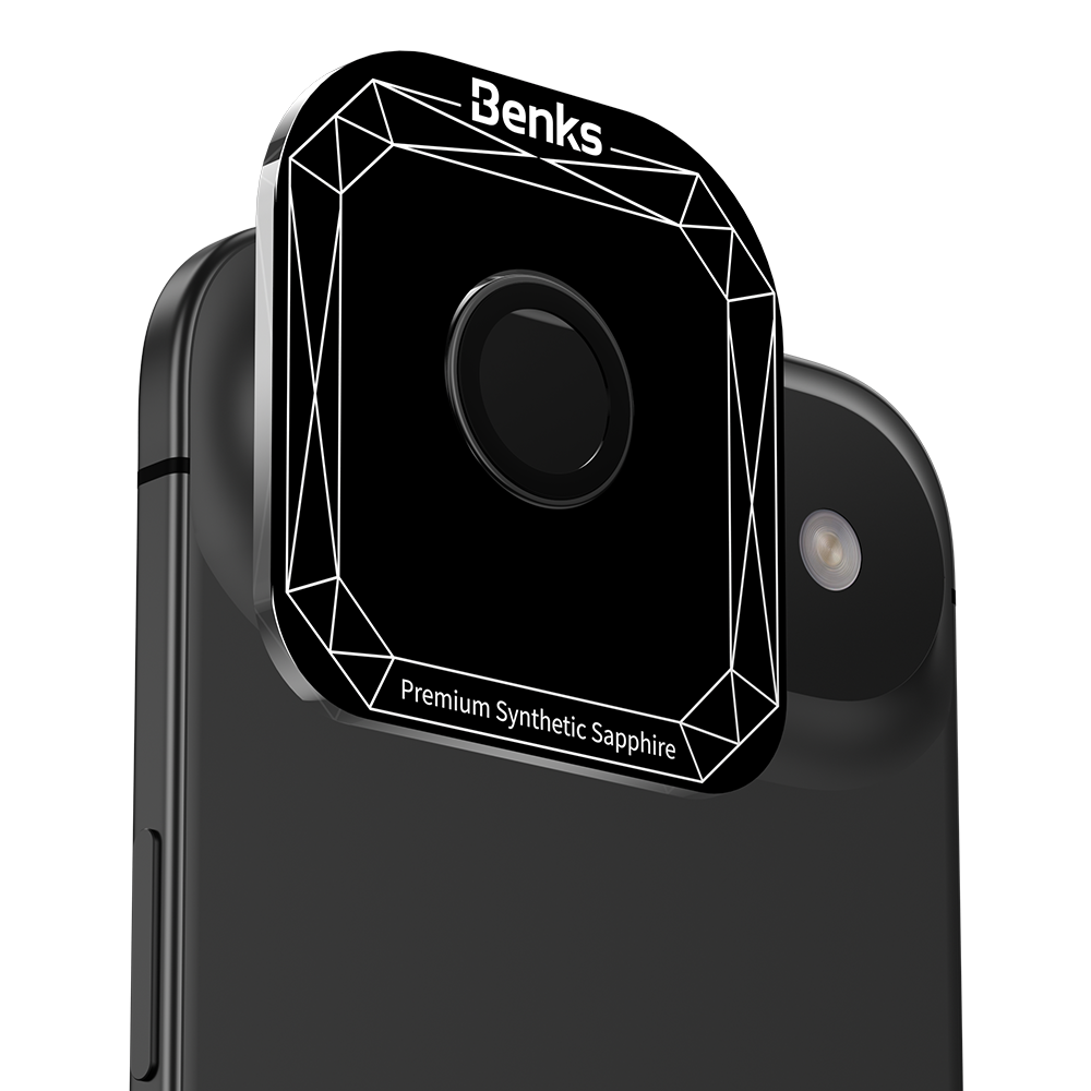 Benks Sapphire Camera Lens Protector. Designed for precision, it snugly covers each lens, maintaining a sleek, ultra-thin profile that feels premium.&nbsp;