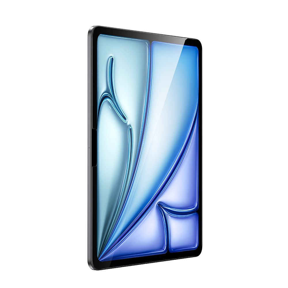 Ultra Shield Screen Protector for iPad, offering high-definition clarity and robust scratch-resistant protection, precisely fitted for seamless coverage. Benks premium screen protector applied to an iPad Air 13", showcasing its superior scratch resistance and crystal-clear clarity, ensuring the device stays pristine against daily wear and tear.