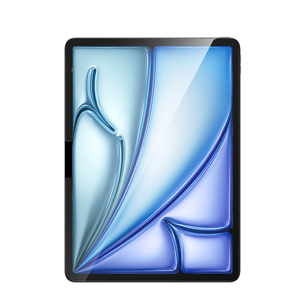 Ultra Shield Screen Protector for iPad, offering high-definition clarity and robust scratch-resistant protection, precisely fitted for seamless coverage. Side view of an iPad Air 13