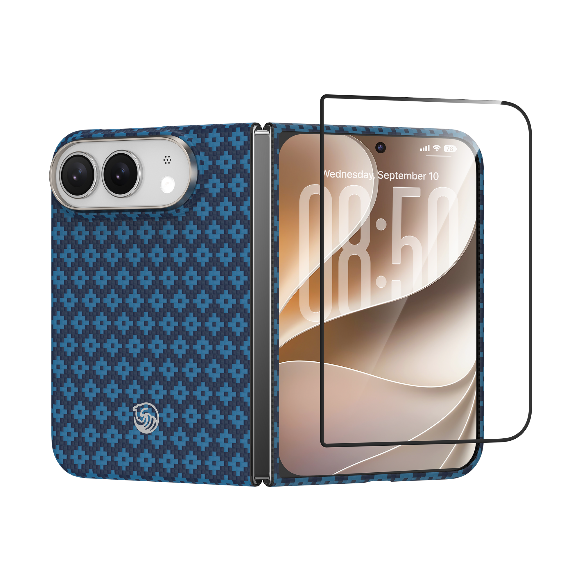 Benks Grand Combo ArmorGrid Air Beyond Blue case built with Kevlar for iPhone Ultra