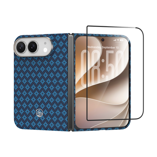Benks Grand Combo ArmorGrid Air Beyond Blue case built with Kevlar for iPhone Ultra