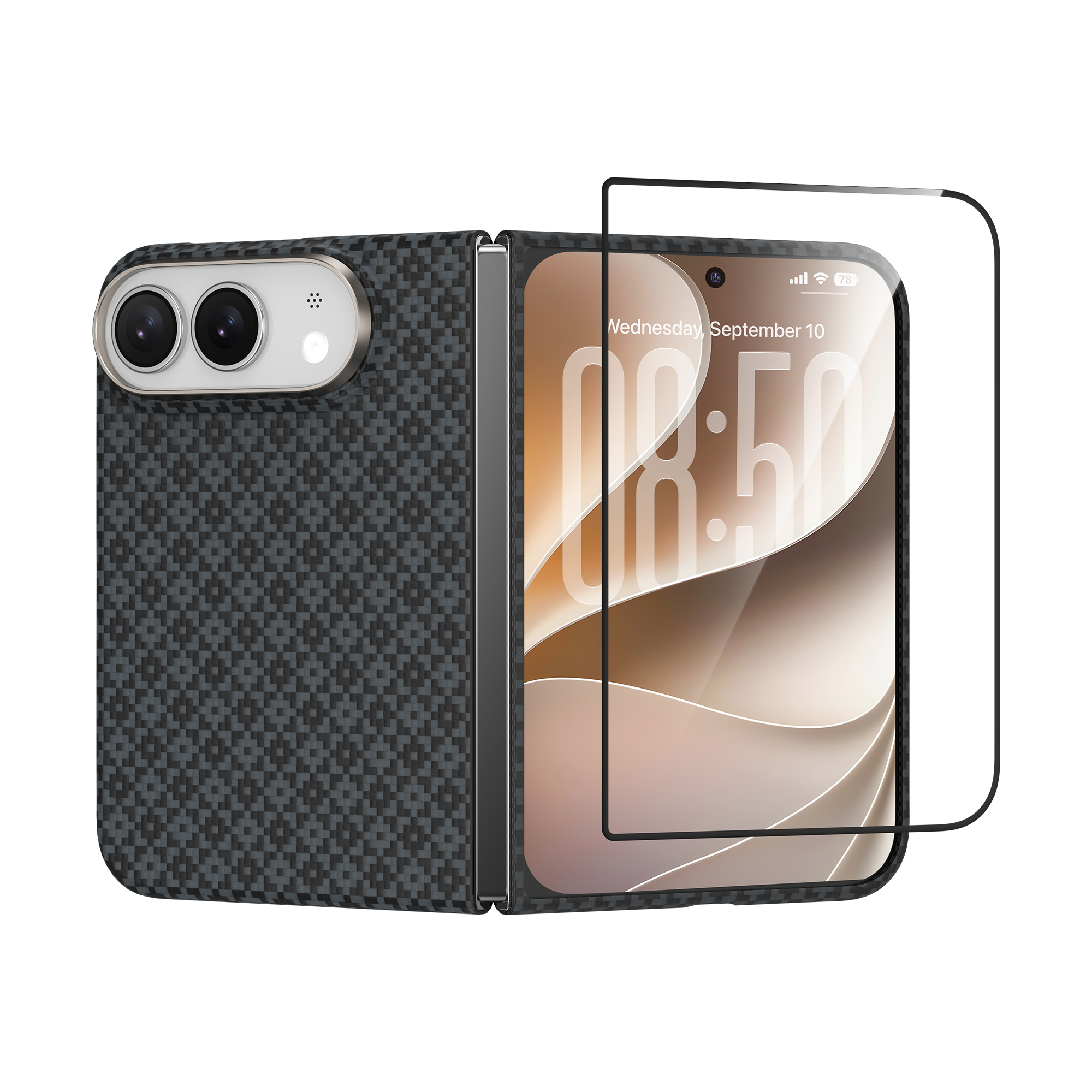 Benks Grand Combo ArmorGrid Air Obsidian Black case built with Kevlar for iPhone Ultra