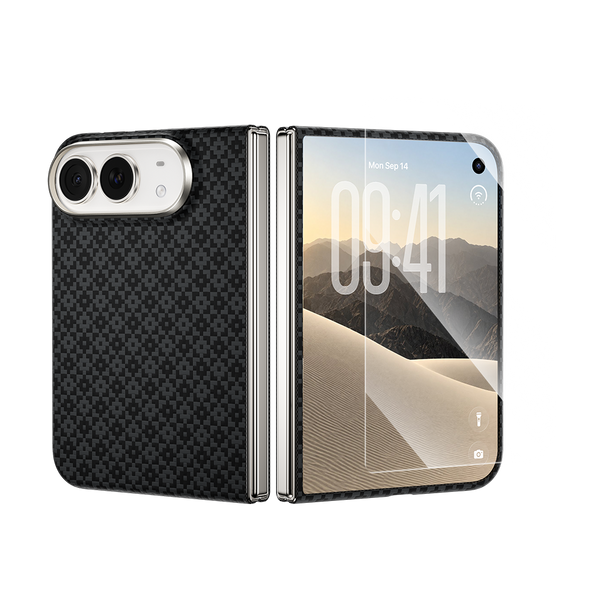 [Grand Combo] ArmorGrid Air Obsidian Black Case built with Kevlar® for iPhone Duo