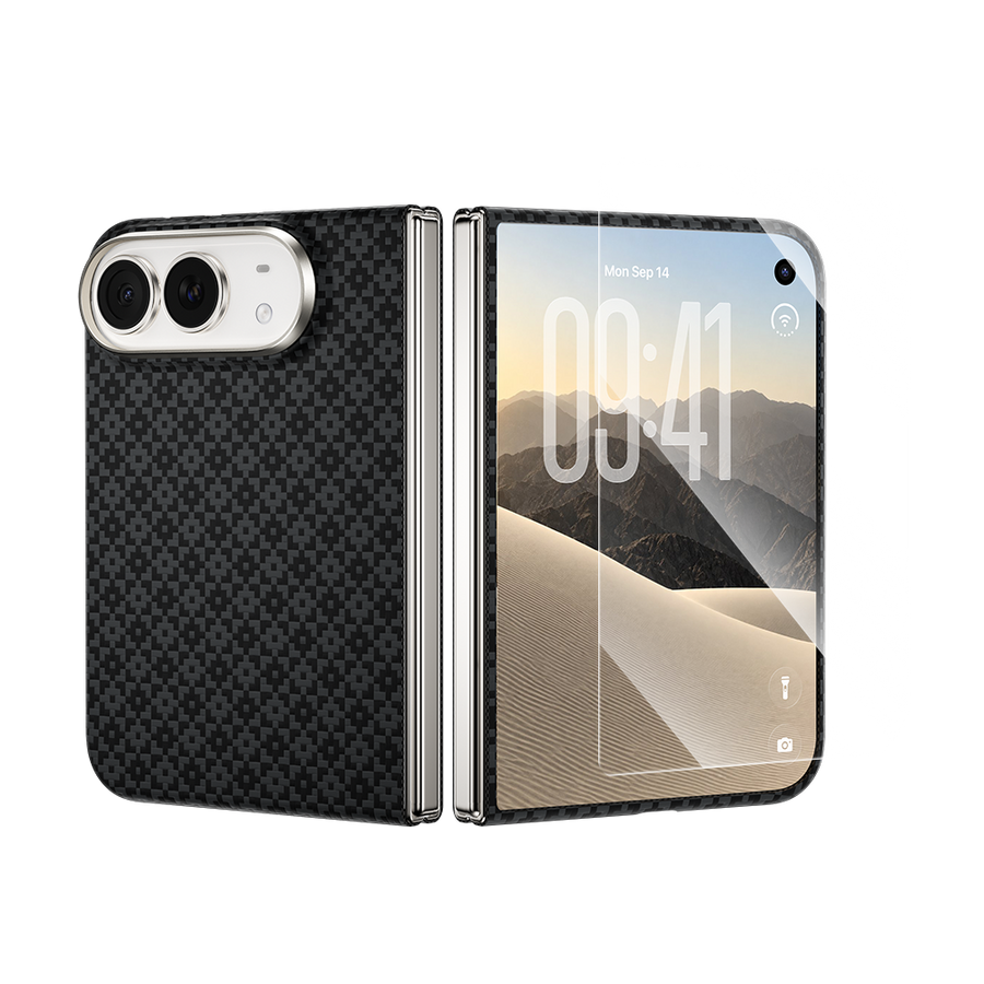 [Grand Combo] ArmorGrid Air Obsidian Black Case built with Kevlar® for iPhone Duo