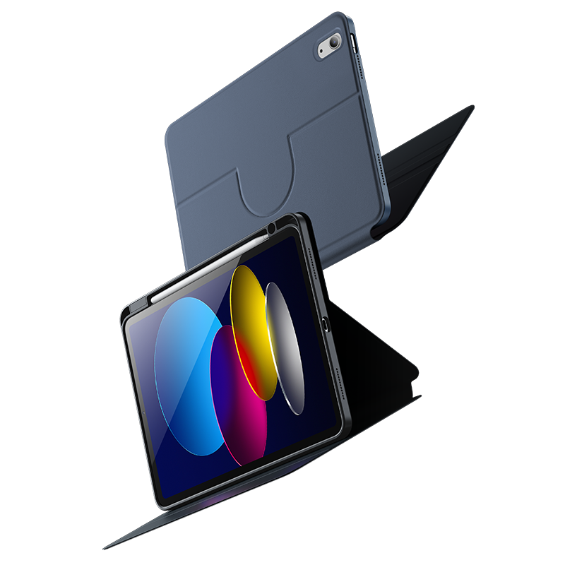 Durable and multifunctional Arc Shock Case for iPad 10, featuring oil and stain resistance, a robust design for enhanced protection, and a versatile use stand for convenience.
