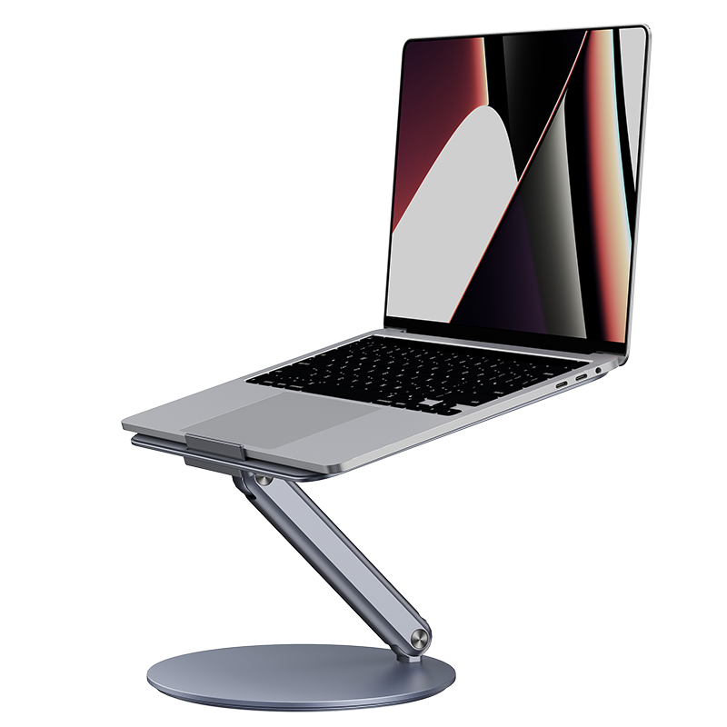 BENKS Support Ordinateur Portable avec Base pivotante à 360°, Support PC  Portable Aluminium Pliable Ergonomique, Laptop Stand Compatible avec  Ordinateurs Portables 10-16 Pouces : : Informatique