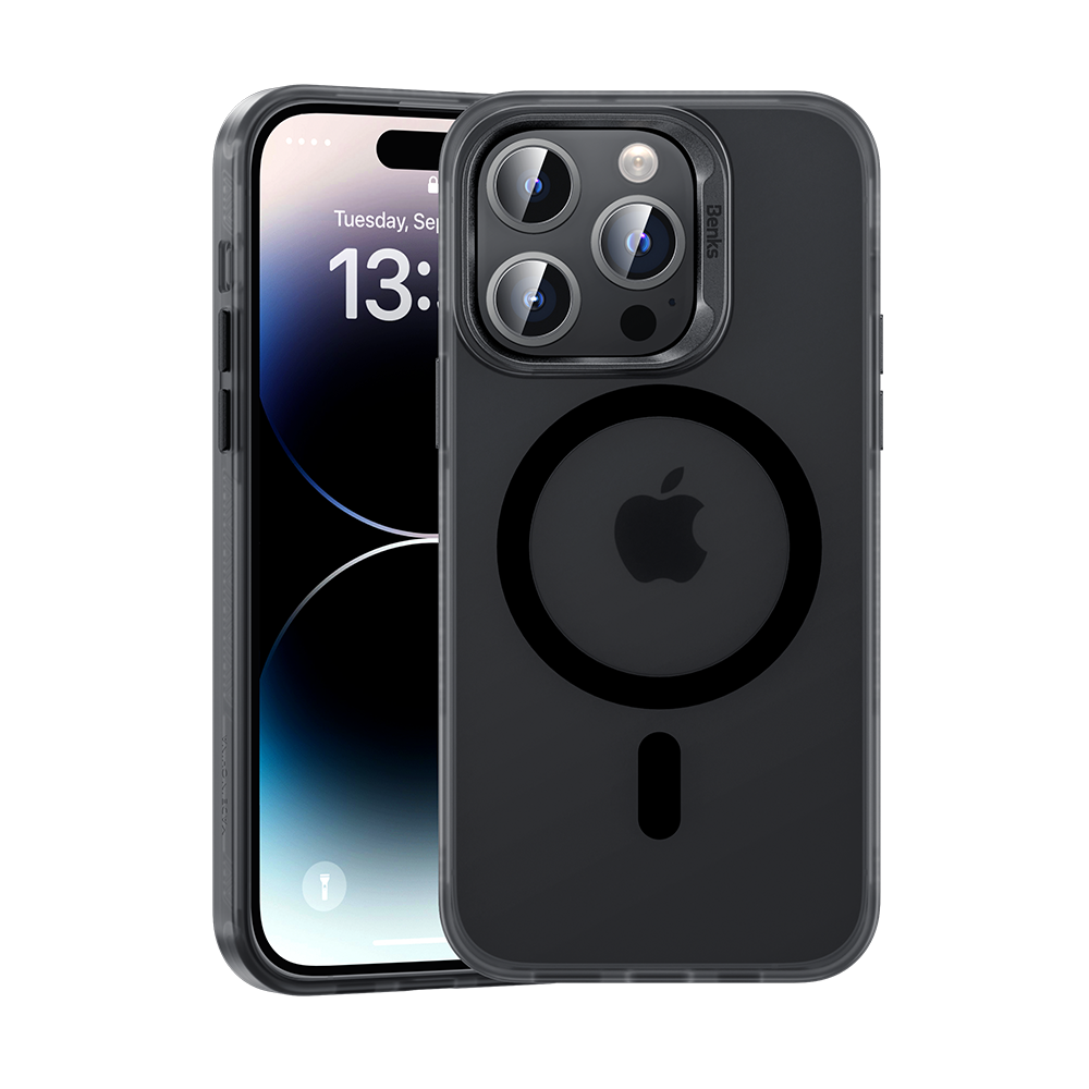 MagClap™ Lucid Armor Phone Case with a minimalist design, providing robust protection without compromising on style, featuring MagSafe compatibility and a non-yellowing, fingerprint-resistant finish.